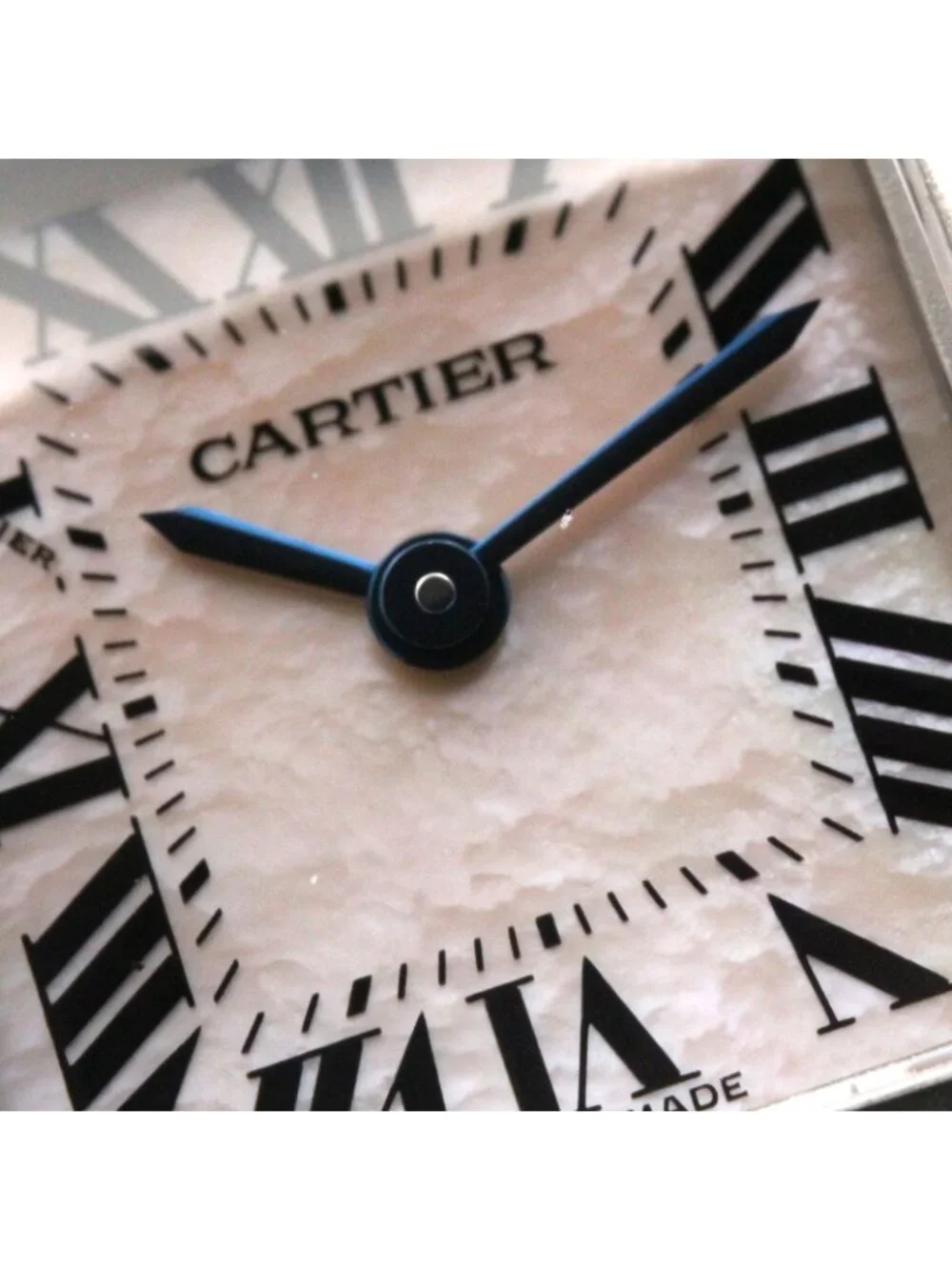 Cartier Watch Tank Francaise SM Pink Shell 18k Gold Stainless Steel